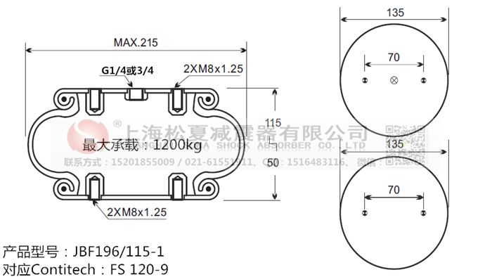 JBF196/115-1橡膠<a href='http://www.shimaoquan.com/' target='_blank'><u>空氣彈簧</u></a>